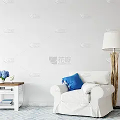 墙模型。滨海斯堪的纳维亚室内风格。3d渲染，3d插图