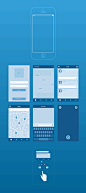 蓝色的iphone ui手机界面图AI矢量图素材下载 #平面# #界面# #采集大赛#