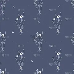 矢量插图。花卉无缝模式。一束野花。手绘的花田。简单的花。