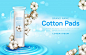 Free Vector | Cotton pads cosmetic product poster removing disks