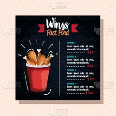 大腿,菜单,美味,快餐店,鸡肉,精神振作,饮食,图像,矢量,选择