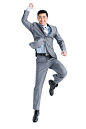 男商人,振臂高呼,跳,欢呼,人_eb4b6f4fe_兴奋的商务男士跳跃欢呼_创意图片_Getty Images China