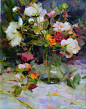 richard+schmid+roses+oil+painting