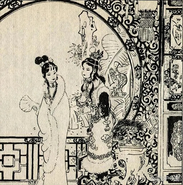 红楼梦连环画《黛玉葬花》鉴赏，徐晓平绘画-花瓣网