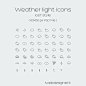 Weather Light Icons (IOS 7 Style) : Here you can find 60 weather icon designed in a flat design. Free Weather Light Icons in IOS7 style, 60X60px, to enhance the quality of your design.