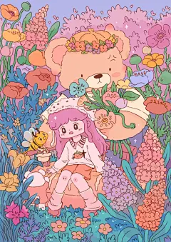豆芽菜插画《匆忙小熊记录生活》_豆芽爱吃豆芽菜的插画作品_涂鸦王国_原创绘画平台