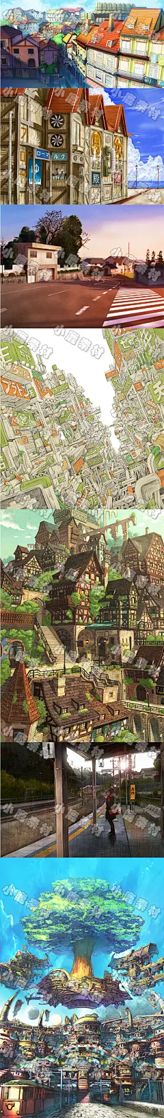 日系动画场景1011张唯美风景插画设定CG素材原画集绘画临摹素材图-淘宝网