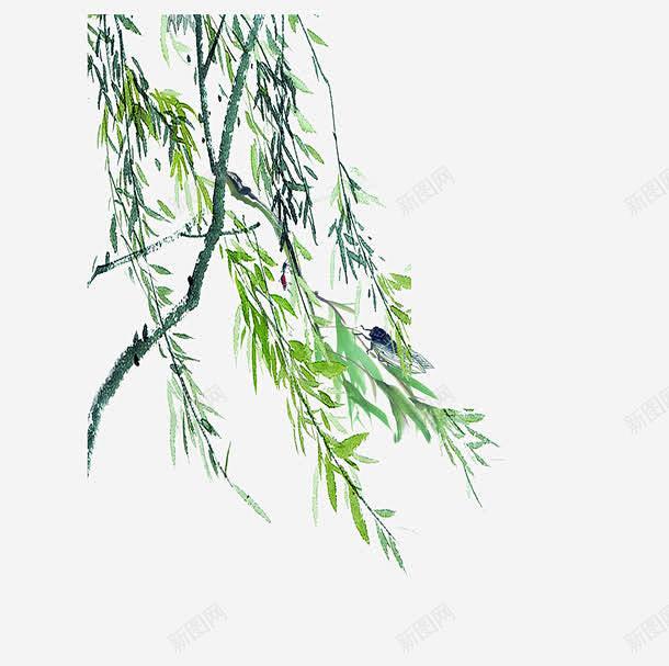 手绘中国风柳枝 立夏水墨画素材 元素 免抠png 设计图片 免费下载 页面网页 平面电商 创意素材