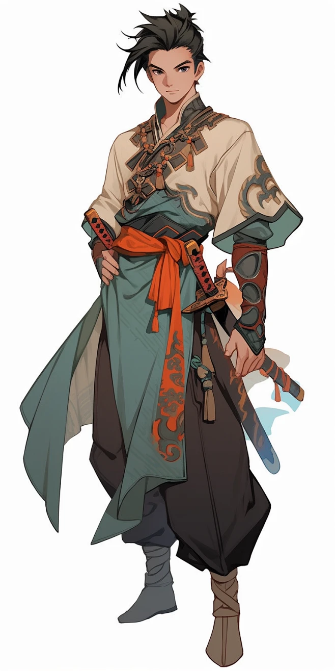 AI武侠游戏角色设定素材 国风人物服装插画设计参考 影视概念设计-淘宝网-花瓣网