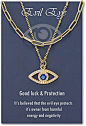 PPJew Layered Evil Eye Necklaces for Women 18K Gold Plated Dainty Chocker Necklace Delicate Jewelry Gift for Women Girls（Gold/Silver）
