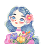 花与少女系列No.3_木兰子_Alan__插画师作品_涂鸦王国gracg.com