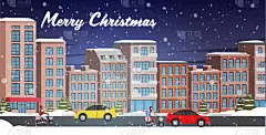 贺卡,交通,雪,城市,都市风景,夜晚,建筑外部,城镇,冬天,街道