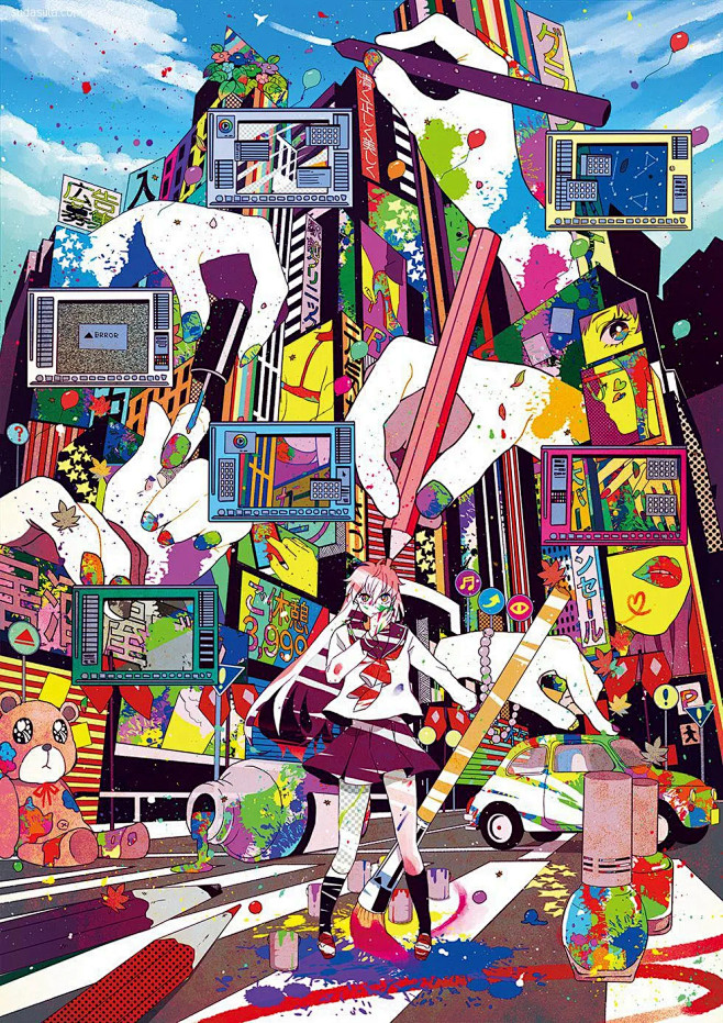 长谷梨加まか91た眼花缭乱的缤纷色彩插画分享