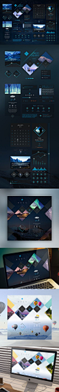 Neon Square UI Kit by Tintin s., via Behance