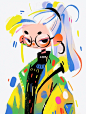 AI-丨风格灵感分享丨涂鸦插画丨可爱女孩丨