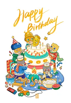 我的阳历生日和我爸的阴历生日是同一天诶！
那就一起生日快乐啦
新的一年希望能继续开开心心的画猫
准备了生日壁纸在第三张，喜欢可以自己拿去换～不做商用即可
#设计美学##鼠年大吉# ​​​​