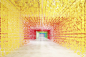 140,000 Pieces of Paper Form a Colorful 'Universe of Words' Installation by Emmanuelle Moureaux : Tokyo-based French architect Emmanuelle Moureaux (previously) recently hung 140,000 pieces of paper from the ceiling to create rainbow passageways in celebra