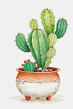 多肉植物仙人掌插画