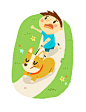 MaoUP_dog walk : Illustration for MaoUP