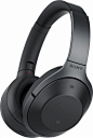 Sony - MDR-1000X Over-the-Ear Wireless Hi-Res Headphones - Black - Angle Zoom