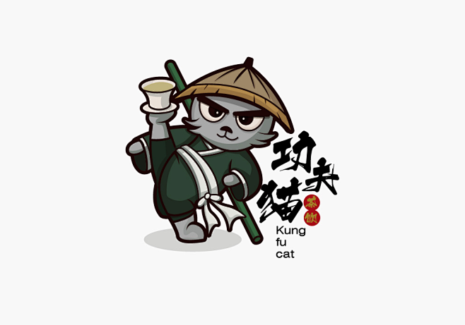 功夫猫logo设计标志