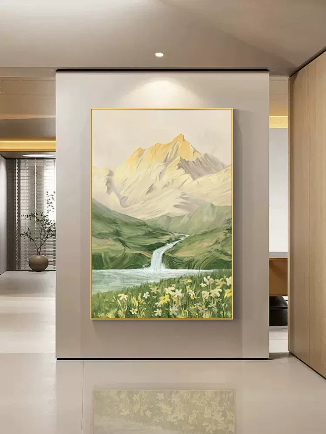 日照金山玄关装饰画北欧客厅走廊挂画山水风景沙发背景墙落地壁画-tmall.com天猫-花瓣网