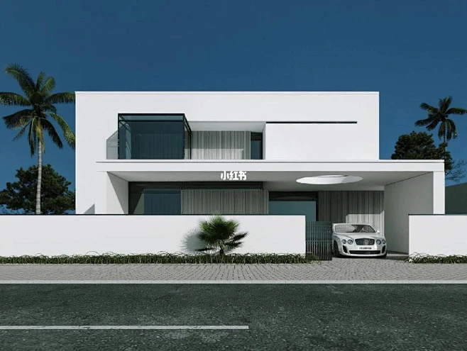 9款纯白色现代自建别墅，需要自建房设计的来图片_别墅图片素材-花瓣网