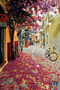 Picturesque Little Street in Chania. Crete, Greece