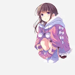 蹲着的女孩卡通动漫人物高清素材 免费下载 页面网页 平面电商 创意素材 png素材