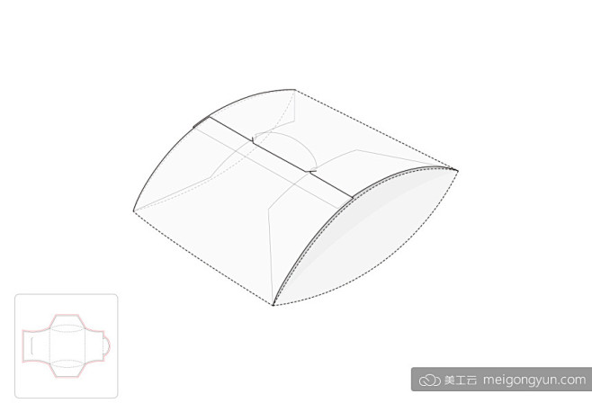 枕头包装模切图/刀模图EPS源文件 : ...