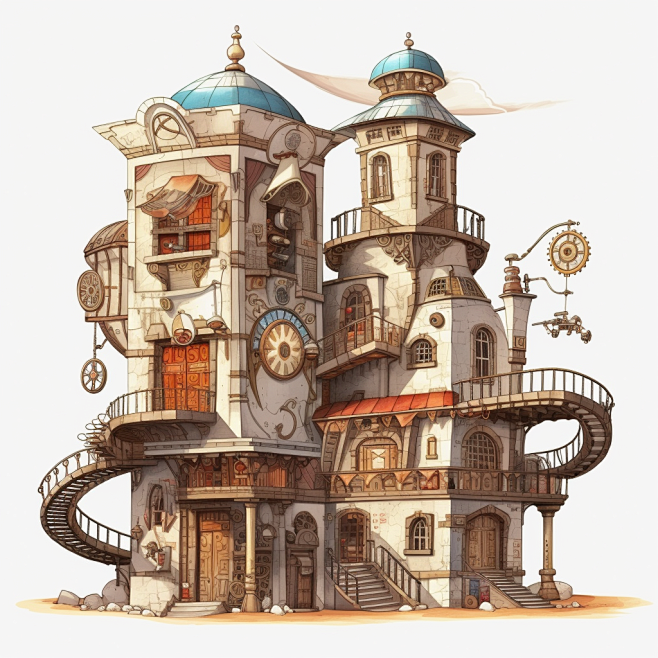蒸汽朋克风建筑 (38)