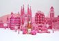 Paper Barcelona : Creation of a paper city, inspired by Barcelona, for MIA by Freixenet. Agency : Rosbeef!Ad Photographer : Pascal Moraiz