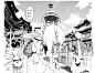 来源有妖气漫画《长歌行》编绘夏达！
#唐朝#古风建筑#黑白线稿#漫画景