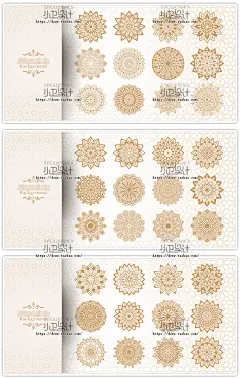镂空古典曼陀罗万花筒花朵圆环雕刻剪纸花样纹饰图案AI设计素材图-淘宝网