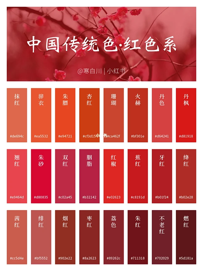 中国传统色｜最美中国红！红色系2-花瓣网