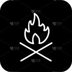 咀嚼骨,计算机图标,轮廓,矢量,营火,阴影,符号,直的,图像,射击