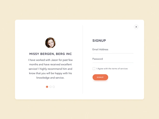 Signup UI-花瓣网