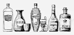素描洋酒高清素材 洋酒 页面网页 平面电商 创意素材 png素材