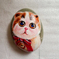 猫狗宠物定制 手绘丙烯石头画 个性创意生日礼物 写实定制DIY-淘宝网