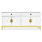 Jonathan Adler Channing Media Console : Luxe Lacquer.Neo-Classical lines, a dash of Hollywood glamour, and a top note of Mod moxie: that's our Channing Collection. Our lacquered media console is designed to tidily stow all of your entertainment essentials