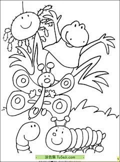 11张花园中昆虫忙碌蝴蝶毛毛虫蜘蛛涂色卡通简笔画大全！ | 涂色集，涂色画打印大图 : 当阳光透过树梢，洒在花朵盛开的草地上，一只蝴蝶悄然出现，它的翅膀在阳光下闪烁着绚丽的光芒。它的翅膀是大自然的杰作，上面布满了精致的图案和色彩，仿佛是精心绘制的艺术品。蝴蝶开始缓缓地拍动翅膀，每一次扇动都显得那么轻盈而有节奏。它在空中翩翩起舞 11张花园中昆虫忙碌蝴蝶毛毛虫蜘蛛涂色卡通简笔画大全！