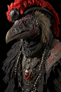 skeksis from the movie "the dark crystal" wearing fashionable clothing,