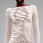 Dress with interesting use of fabric manipulation to create a textured pattern through folds // Georgia Hardinge