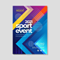 Free Vector | 2021 sports event poster with geometrical shapes