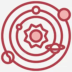 太阳系科学9号红色图标 页面网页 平面电商 创意素材
