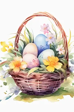 AI数字艺术复活节彩蛋插画-众图网