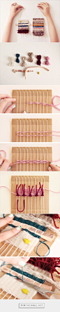 How-Tuesday: Learn to Weave | The Etsy Blog --- mini loom weaving ornaments or wall hangings