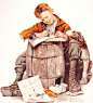 插画大师 诺曼.洛克威尔（Norman Rockwell，1894年2月3日－1978年11月8日）是美国在20世纪早期的重要画家及插画家，作品横跨商业宣传与爱国宣传领域。他一生中的绘画作品大都经由《周六晚报(Saturday Evening Post)》刊出，其中最知名的系列作品是在1940和50年代出现的