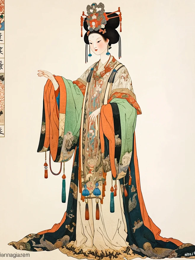 敦煌壁画服饰图 | 角色设计 | 服设插...