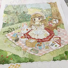 少女心十足的温情插画，让人心头一暖。

作者：mokarooru ​#手帐素材插画手绘##艺术范# ​